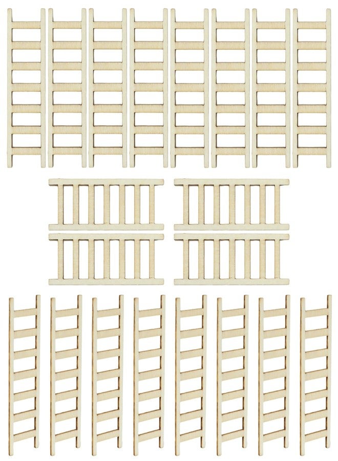 Gallipower 20 Pcs Mini Garden Ladder,Small Wooden Ladder,Wooden Miniature Garden Furniture,Mini Toy Ladders Accessories for Landscape Dollhouse Ladd-er Decorations - Image 1